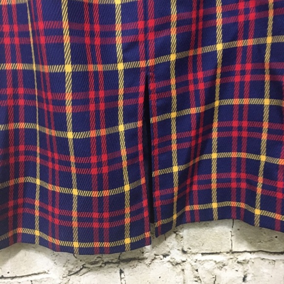 Vintage Pendleton Red Blue Plaid Pencil Skirt - Picture 5 of 7